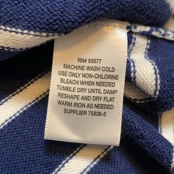 Liz Claiborne Crewneck Long Sleeve Blue & White Striped Knitted Top Women’s XXL - Picture 9 of 11